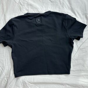 Black Cropped Backcountry Athletic T Shirt- Small